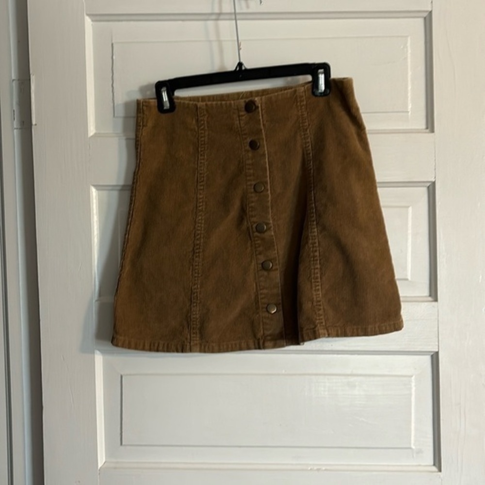 Wishlist Corduroy Button Up Skirt